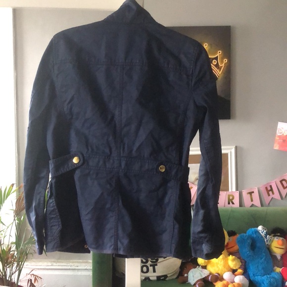 J crew downtown field jacket navy blue waxed cotton preppy casual office size S - Picture 5 of 5